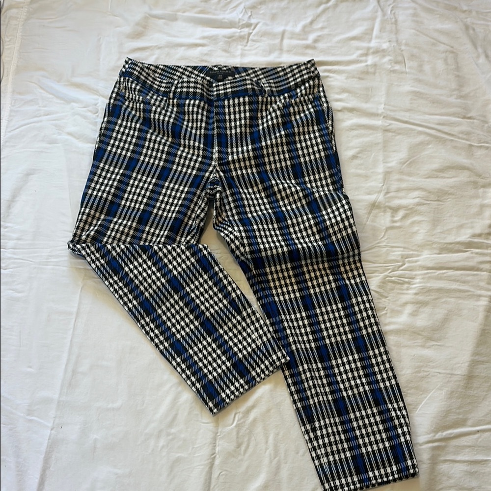 Banana Republic Black and Blue Houndstooth Pants